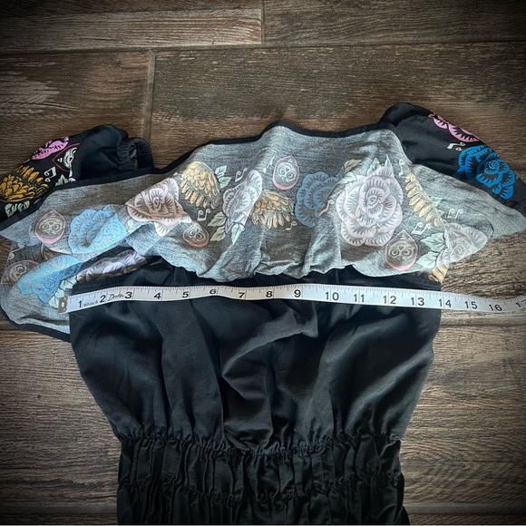 Hot Topic Pixar Coco movie shorts set floral print off shoulder M - Picture 8 of 11